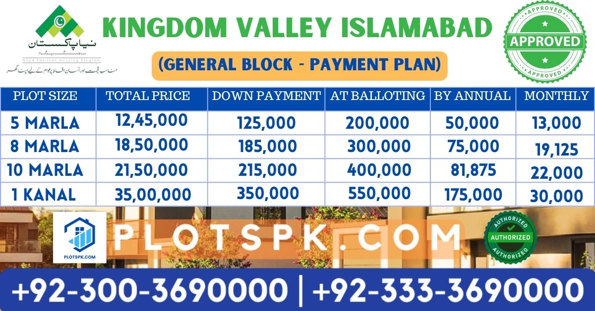 Kingdom Valley General block payment plan 